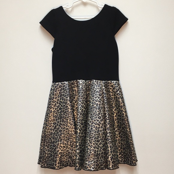 Zoe LTD Fit & Flare Short Sleeve Dress 8 Black Gold Leopard Print -  www.rajagirimanappuram.com